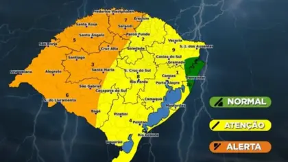 Defesa Civil alerta para temporais, granizo e risco de tornado no Rio Grande do Sul - Studio TV