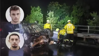 Dois jovens de 18 anos morrem em grave acidente com capotamento na BR-470, em SC - Studio TV