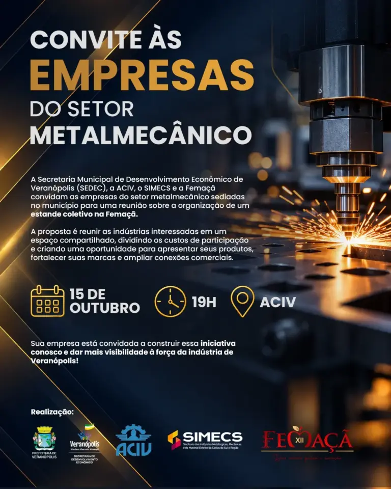 Empresas do setor metalmecânico de Veranópolis são convidadas para reunião sobre participação coletiva na Femaçã - Studio TV