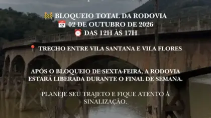 ERS-437 terá bloqueio total entre Vila Santana e Vila Flores nesta sexta-feira - Studio TV