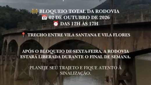 ERS-437 terá bloqueio total entre Vila Santana e Vila Flores nesta sexta-feira - Studio TV