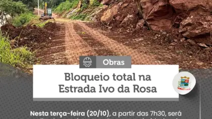 Estrada Ivo da Rosa terá bloqueio total nesta terça-feira para detonação de rochas - Studio TV