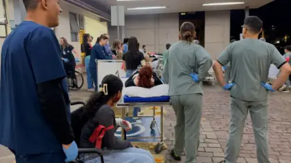 Registro do treinamento de emergência no HCSPL em Veranópolis