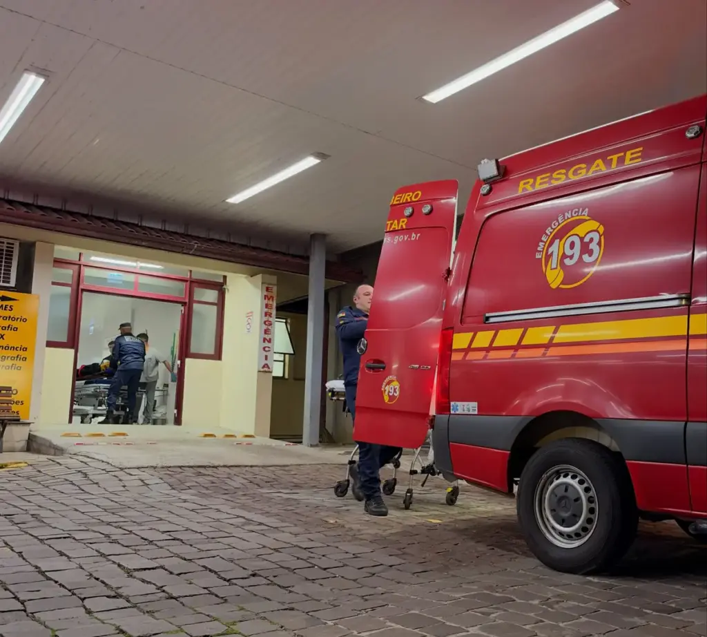 Registro do treinamento de emergência no HCSPL em Veranópolis