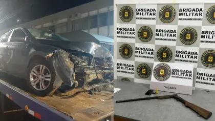 Motorista é preso por embriaguez após bater contra muro de residência em Vacaria; arma de fogo é apreendida - Studio TV