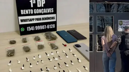 Mulher é presa por tráfico de drogas no bairro Glória, em Bento Gonçalves - Studio TV