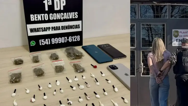 Mulher é presa por tráfico de drogas no bairro Glória, em Bento Gonçalves - Studio TV