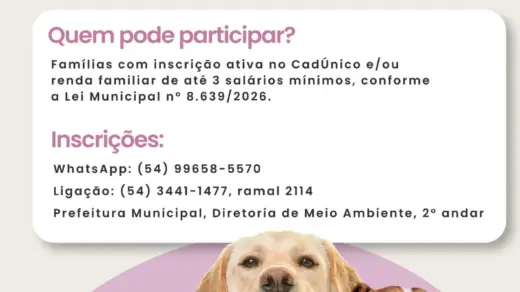 Mutirão de vacinação antirrábica para cães terá 40 vagas durante o Petnique Solidário em Veranópolis - Studio TV