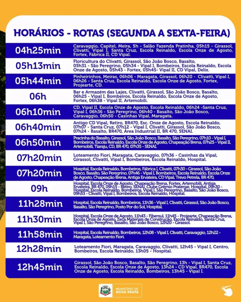 Nova Prata divulga novos horários e rotas do transporte urbano; confira as mudanças - Studio TV