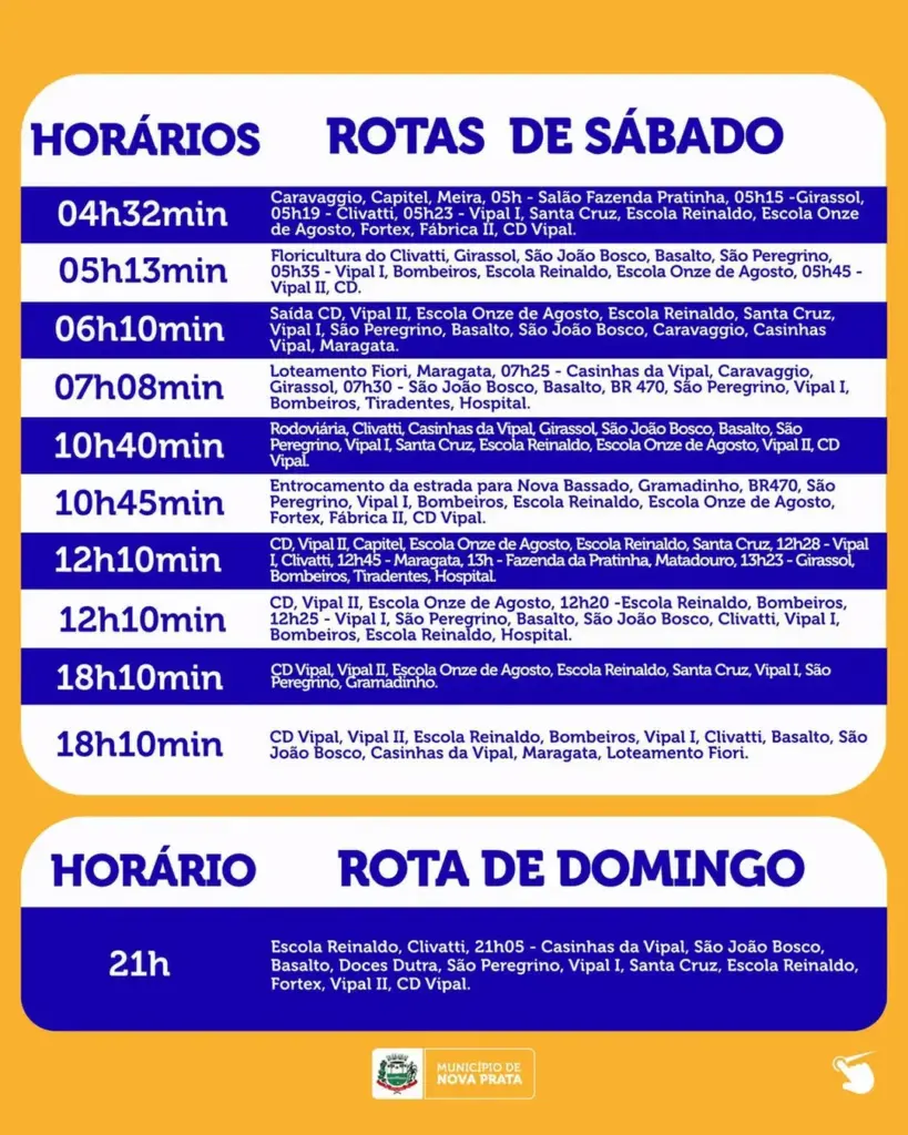 Nova Prata divulga novos horários e rotas do transporte urbano; confira as mudanças - Studio TV