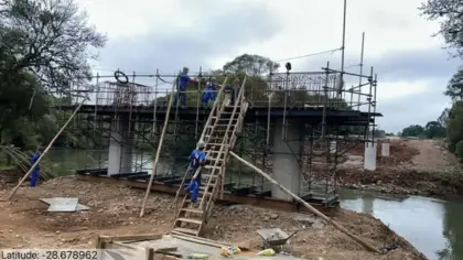 Obras da ponte sobre o Rio da Prata seguem o cronograma na BR-470 - Studio TV