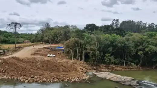 Obras da ponte sobre o Rio Não Sabia avançam na ERS-441, em Vista Alegre do Prata - Studio TV