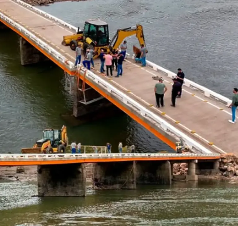Obras de recuperação da ponte sobre o Rio das Antas avançam e têm previsão de conclusão em 20 dias - Studio TV