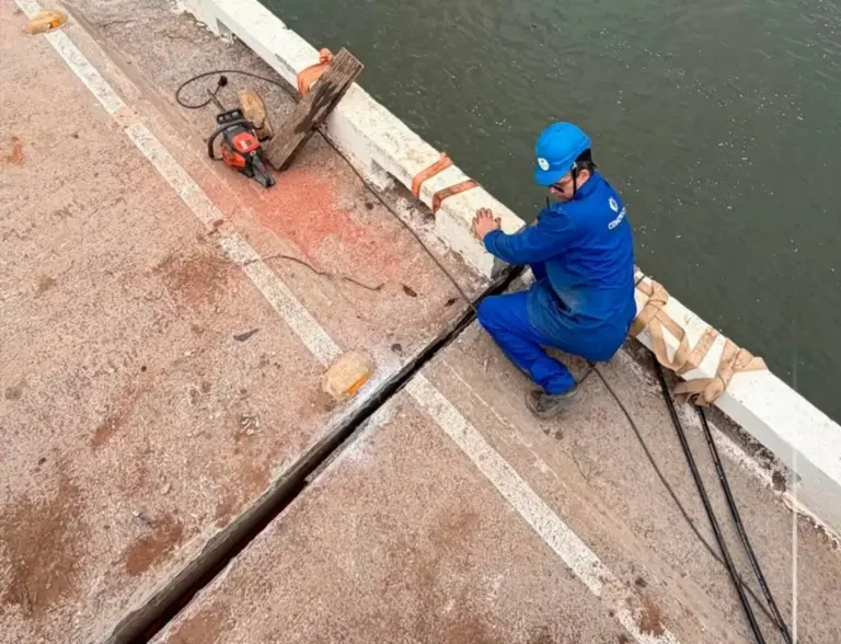 Obras na Ponte do Rio das Antas avançam com realinhamento do tabuleiro - Studio TV