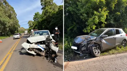 Onix com placas de Nova Prata se envolve em colisão frontal que deixa três feridos na ERS-324 - Studio TV