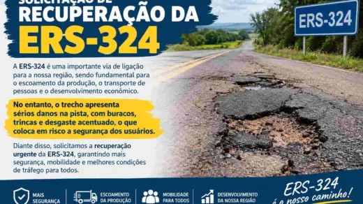 Prefeitura de Nova Bassano lança abaixo-assinado e cobra recuperação urgente da ERS-324 - Studio TV