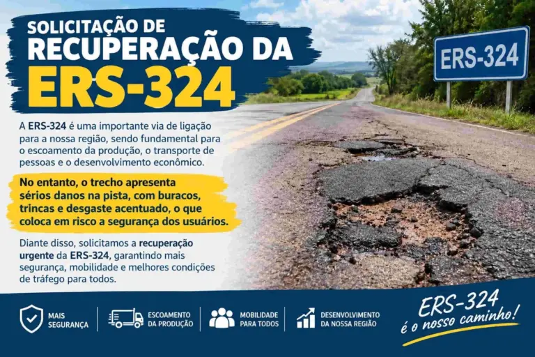 Prefeitura de Nova Bassano lança abaixo-assinado e cobra recuperação urgente da ERS-324 - Studio TV