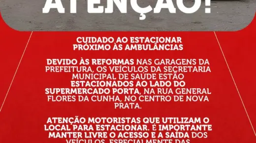 Prefeitura de Nova Prata alerta motoristas para não bloquearem saída de ambulâncias no Centro - Studio TV