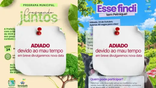 Prefeitura de Veranópolis anuncia adiamento de dois eventos previstos para este sábado - Studio TV
