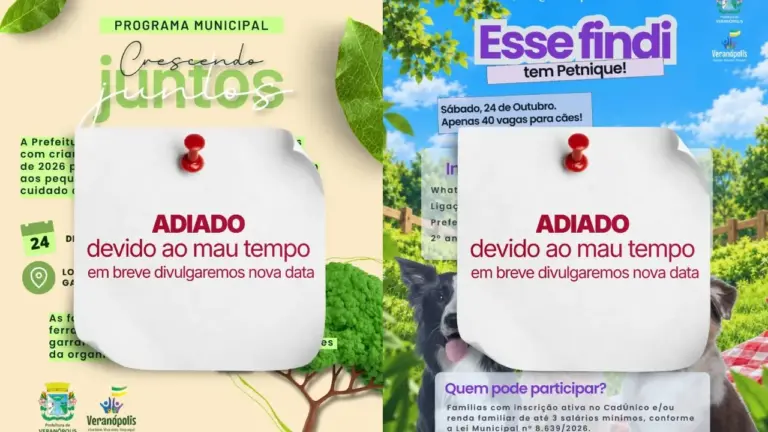 Prefeitura de Veranópolis anuncia adiamento de dois eventos previstos para este sábado - Studio TV