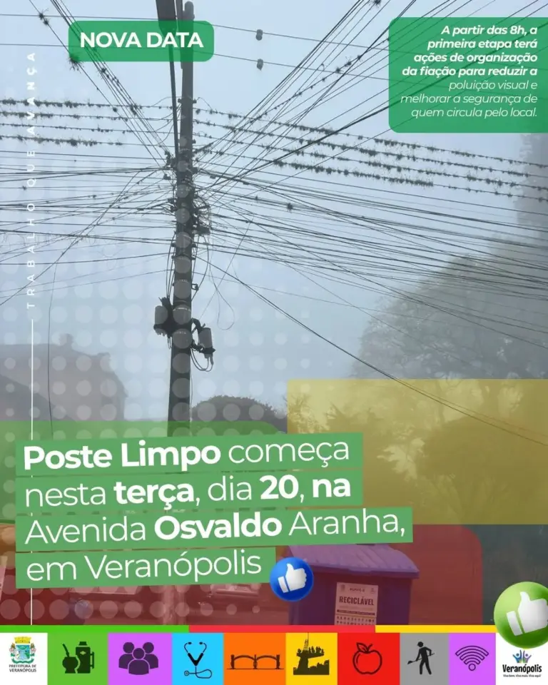 Projeto Poste Limpo começa nesta terça-feira na Avenida Osvaldo Aranha, em Veranópolis - Studio TV