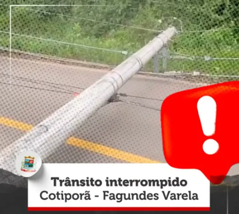 Queda de poste de energia bloqueia estrada entre Cotiporã e Fagundes Varela - Studio TV