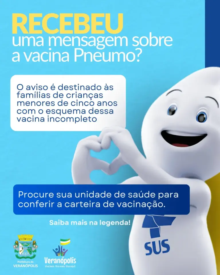 Saúde de Veranópolis esclarece envio de mensagens sobre vacinação contra pneumonia em crianças - Studio TV