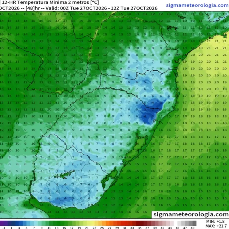 Sigma Meteorologia prevê avanço de massa de ar frio com temperaturas próximas de 5°C na Serra Gaúcha - Studio TV