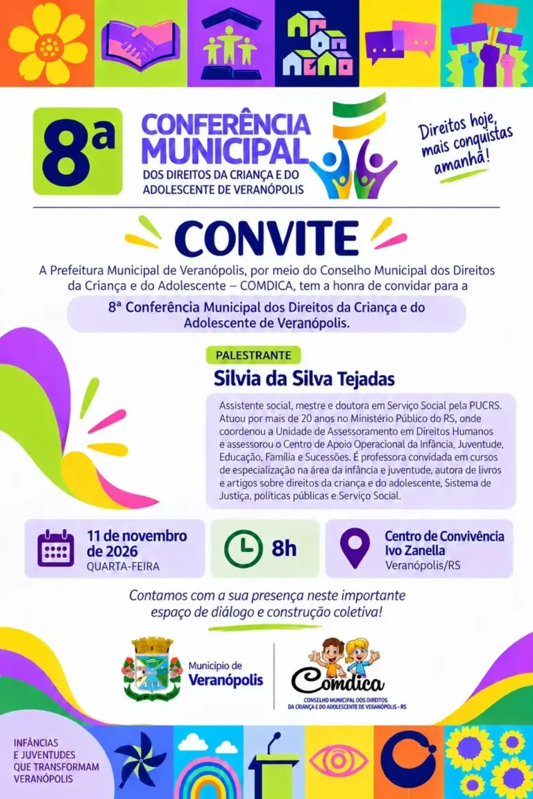 Veranópolis terá conferência sobre direitos da criança e do adolescente em 11 de novembro - Studio TV