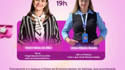 Cartaz da palestra Empreendedorismo Feminino em Veranópolis, no dia 26 de outubro, às 19h