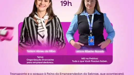 Cartaz da palestra Empreendedorismo Feminino em Veranópolis, no dia 26 de outubro, às 19h