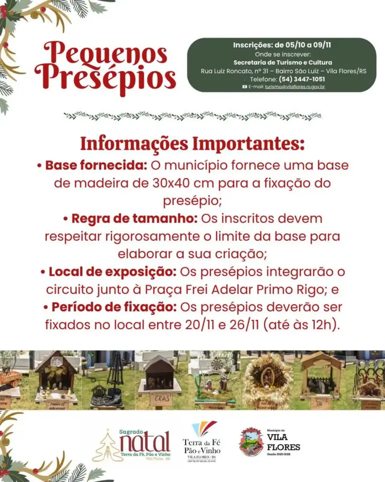 Vila Flores recebe inscrições para circuito natalino de pequenos presépios - Studio TV