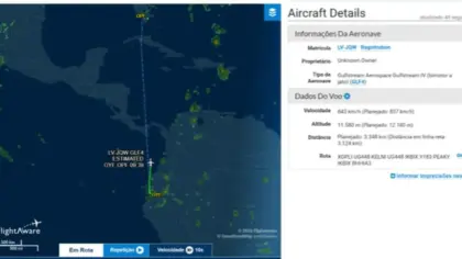 Voo em que estaria Flávio Bolsonaro lidera monitoramento mundial em plataforma - Studio TV